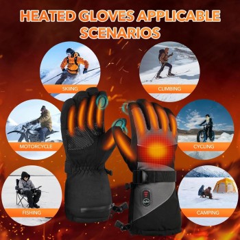 Guantes Calefactables, batería Recargable de 5V 5000 mAh, 3 Niveles de Calentamiento,Guantes Calefactores eléctricos