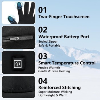 Guantes Calefactables Mujer, Guantes Calefactables Hombre, Guantes calefactables USB | Pantalla Táctil | Ultrafinos para