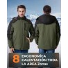 Chaqueta Calefactable Hombre Con Batería Externa De 12V 18400 Mah, 8 Zonas De Calentamiento, 3 Niveles De Temperatura, Parka De