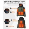 Chaqueta Calefactable Hombre Con Batería Externa De 12V 18400 Mah, 8 Zonas De Calentamiento, 3 Niveles De Temperatura, Parka De