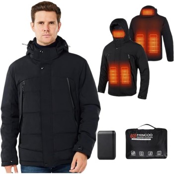 Chaqueta Calefactable Adecuado Para Hombres y Mujeres Con Batería de 18400 mAh Capucha Impermeables Elección Ideal Para