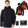 Chaqueta Calefactable Adecuado Para Hombres y Mujeres Con Batería de 18400 mAh Capucha Impermeables Elección Ideal Para
