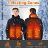 Chaqueta Calefactable Adecuado Para Hombres y Mujeres Con Batería de 18400 mAh Capucha Impermeables Elección Ideal Para