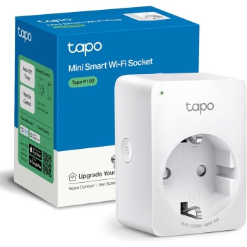 Tapo P100 - Mini Enchufe inteligente Wi-Fi, Programa Horarios y Temporizadores, Ahorra Energía, Compatible con Alexa / Google