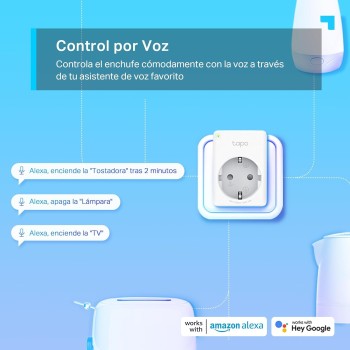 Tapo P100 - Mini Enchufe inteligente Wi-Fi, Programa Horarios y Temporizadores, Ahorra Energía, Compatible con Alexa / Google