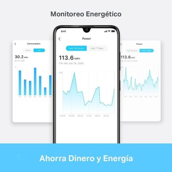Tapo P110 (4 paquetes) – Mini enchufe inteligente Wi-Fi (con monitoreo de energía), programación encendido/apagado, ahorro de