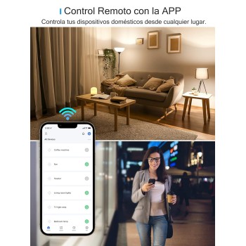 Enchufe Inteligente Alexa, Enchufe Wi-Fi Medidor Consumo, Tomada Inteligente Programable con Temporizador, Control Remoto por