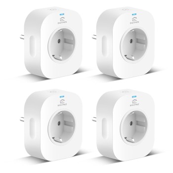 Enchufe Inteligente Alexa, Enchufe Wi-Fi Medidor Consumo, Tomada Inteligente Programable con Temporizador, Control Remoto por