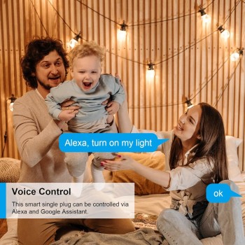 ANTELA Enchufe Inteligente WiFi 16A 3680W con Monitor de Energía, Compatible con Alexa y Google Home, Horarios y Temporizadores,