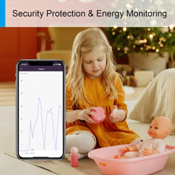 ANTELA Enchufe Inteligente WiFi 16A 3680W con Monitor de Energía, Compatible con Alexa y Google Home, Horarios y Temporizadores,