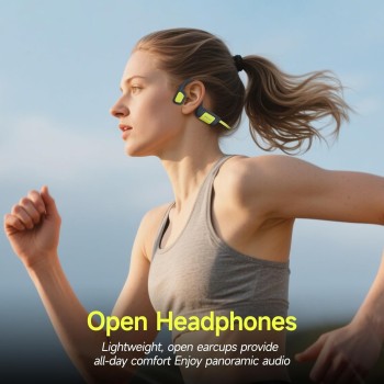 IFECCO Auriculares Natacion Bluetooth 5.4 - IP68 Resistente al Agua Auriculares Conduccion Osea Natacion,Cascos Abiertos con 32G