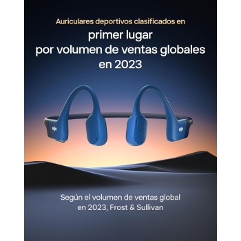 SHOKZ OpenRun Auriculares Conducción Ósea, Deportivos Inalámbricos Bluetooth con Micrófono Cancelación de Ruido, Open-Ear de