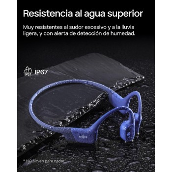 SHOKZ OpenRun Auriculares Conducción Ósea, Deportivos Inalámbricos Bluetooth con Micrófono Cancelación de Ruido, Open-Ear de