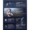 SHOKZ OpenRun Auriculares Conducción Ósea, Deportivos Inalámbricos Bluetooth con Micrófono Cancelación de Ruido, Open-Ear de