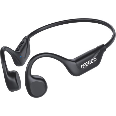 IFECCO Auriculares Conducción Osea Bluetooth 5.4 – Cascos Conduccion Osea Inalambricos con Micrófono,IPX5 Impermeables