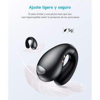 Auriculares Deportivos Bluetooth 5.3 - Diseño Ultra Open-Ear con Clip Inalámbricos Auriculares de Conducción Ósea con 6 HD