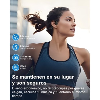 Guudsoud Auriculares Conducción Osea Natacion,Auriculares inalámbricos Impermeables IP68 Bluetooth 5.3,Auriculare Abiertos con