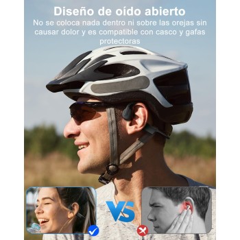 Guudsoud Auriculares Conducción Osea Natacion,Auriculares inalámbricos Impermeables IP68 Bluetooth 5.3,Auriculare Abiertos con