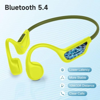 LOBKIN Auriculares Conducción Osea Bluetooth 5.4, Auriculares de Oído Abierto IPX5 Impermeables Cascos Deportivos Oseos