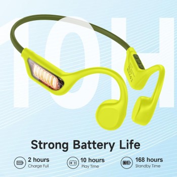 LOBKIN Auriculares Conducción Osea Bluetooth 5.4, Auriculares de Oído Abierto IPX5 Impermeables Cascos Deportivos Oseos