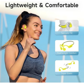LOBKIN Auriculares Conducción Osea Bluetooth 5.4, Auriculares de Oído Abierto IPX5 Impermeables Cascos Deportivos Oseos