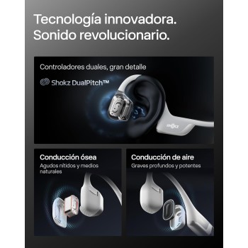 SHOKZ OpenRun Pro 2 Auriculares Deportivos de Conducción Ósea, Inalámbricos Bluetooth 5.3, Micrófonos con Cancelación de Ruido,