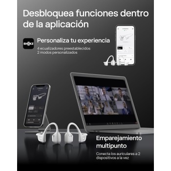 SHOKZ OpenRun Pro 2 Auriculares Deportivos de Conducción Ósea, Inalámbricos Bluetooth 5.3, Micrófonos con Cancelación de Ruido,