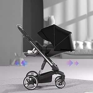 Cochecito Eléctrico Inteligente WL8 Black - Balanceo automático para dormir