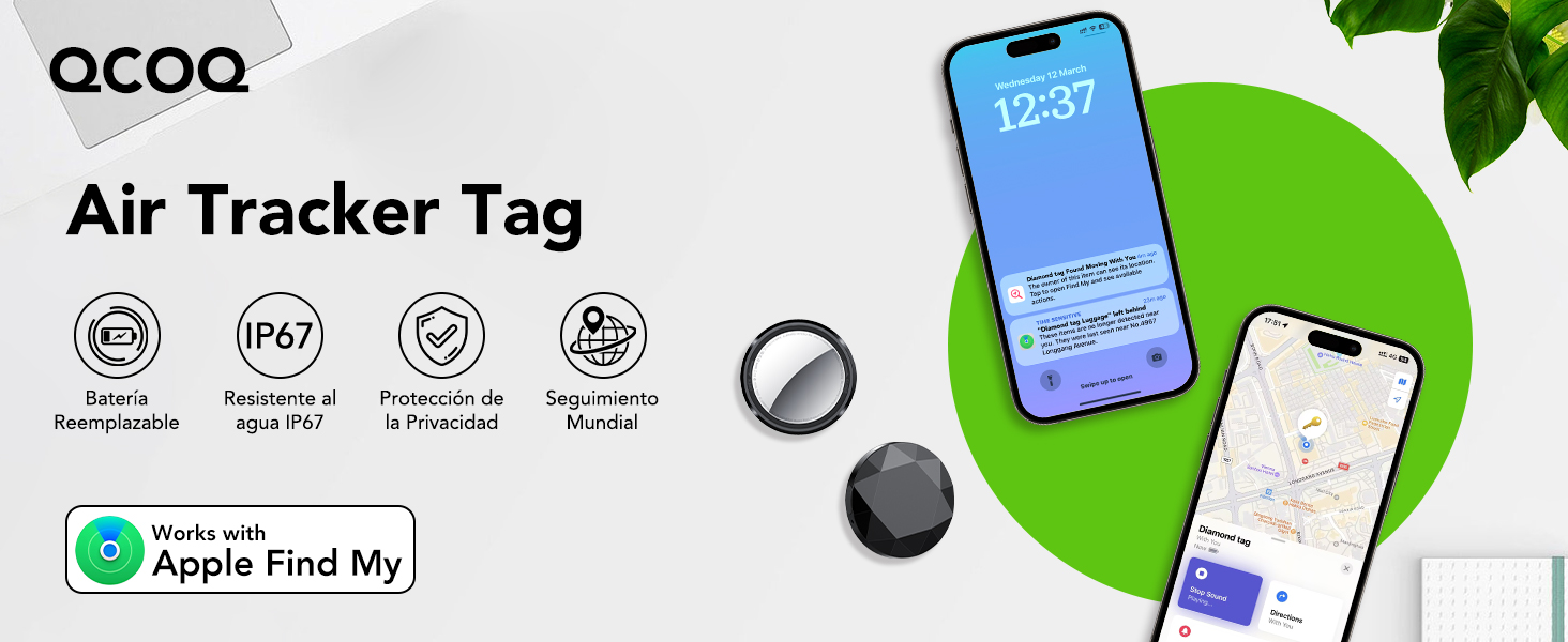 Air Tracker Tags 4 Pack para Apple Buscar con accesorios