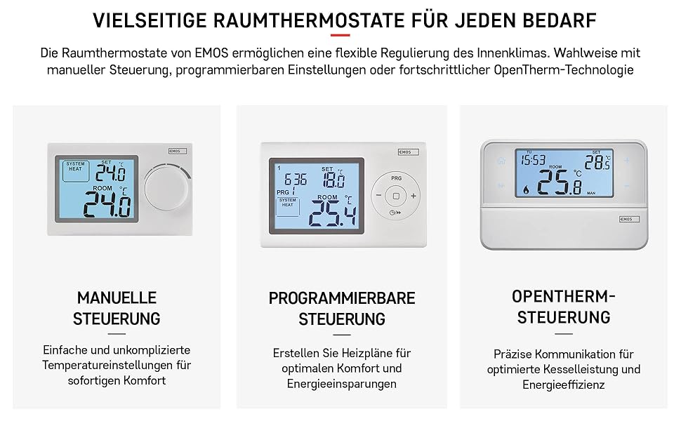Termostato Emos de ambiente digital con pantalla retroiluminada