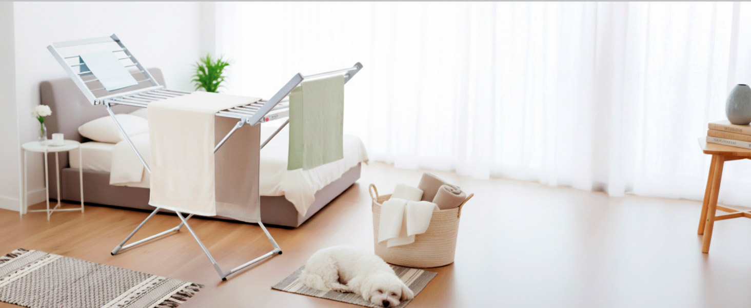 Tendedero eléctrico briebe interior compacto ligero y portátil