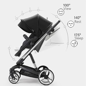 Cochecito Eléctrico Inteligente WL8 Black - Respaldo ajustable con una mano