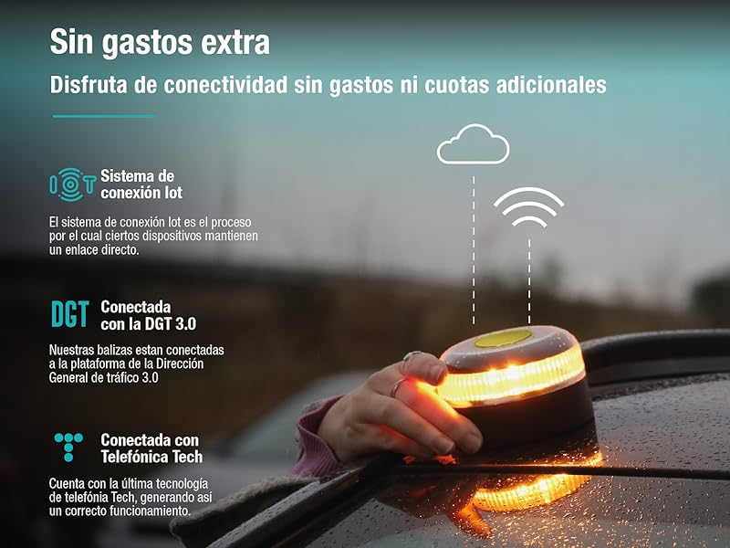 Baliza V16 homologada DGT 2026 con GPS y conectividad DGT 3.0