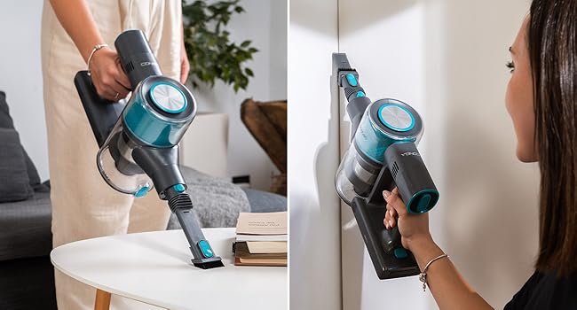 Conga Rockstar P50 X-Treme limpiando suelos y zonas altas con accesorios