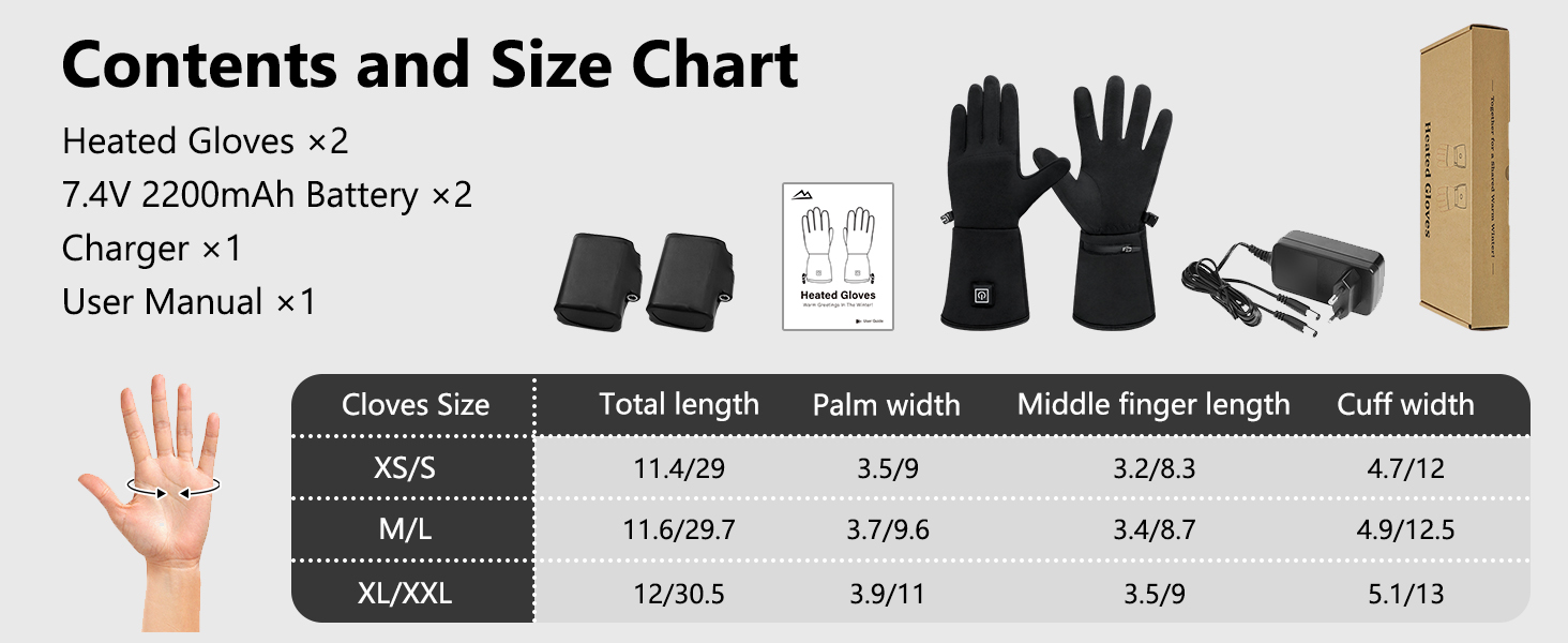 Guantes térmicos USB con calefacción integral para exteriores
