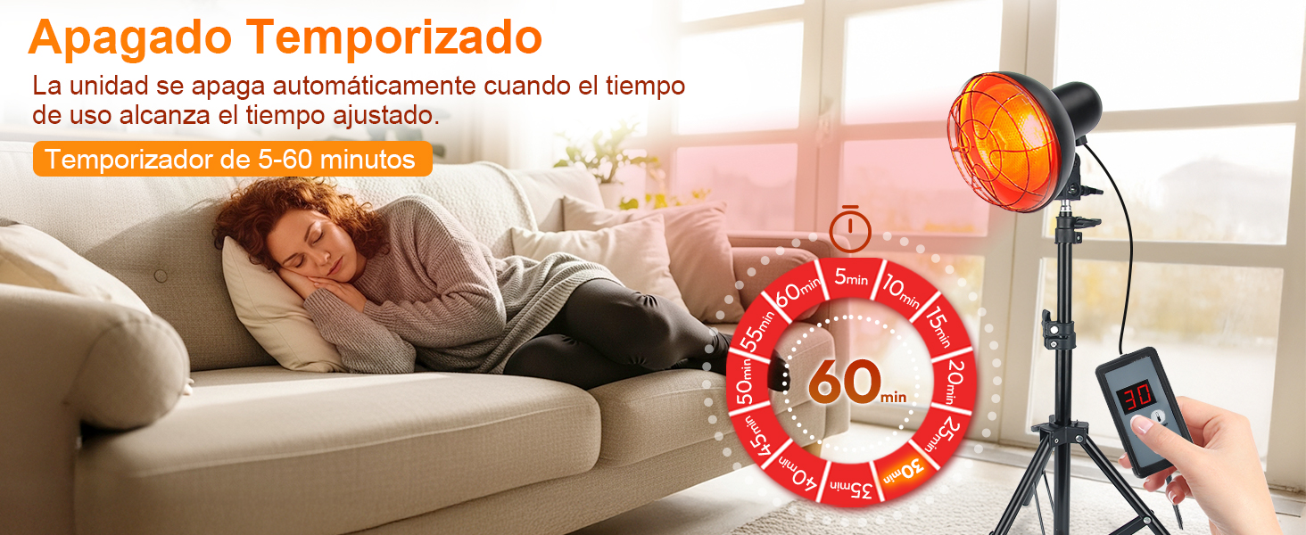 Rkdely lámpara de luz roja con apagado temporizado automático