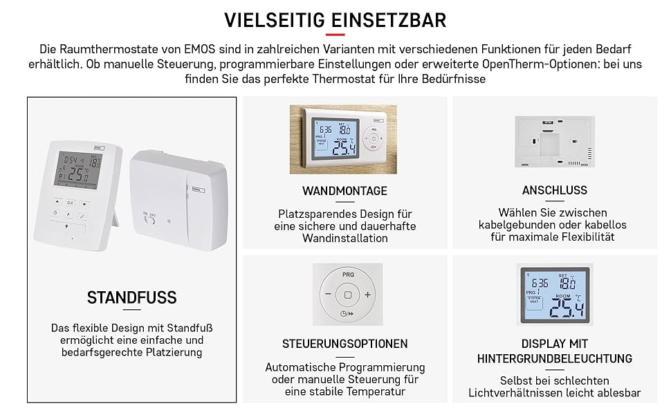 Emos termostato OpenTherm montaje en superficie con relé