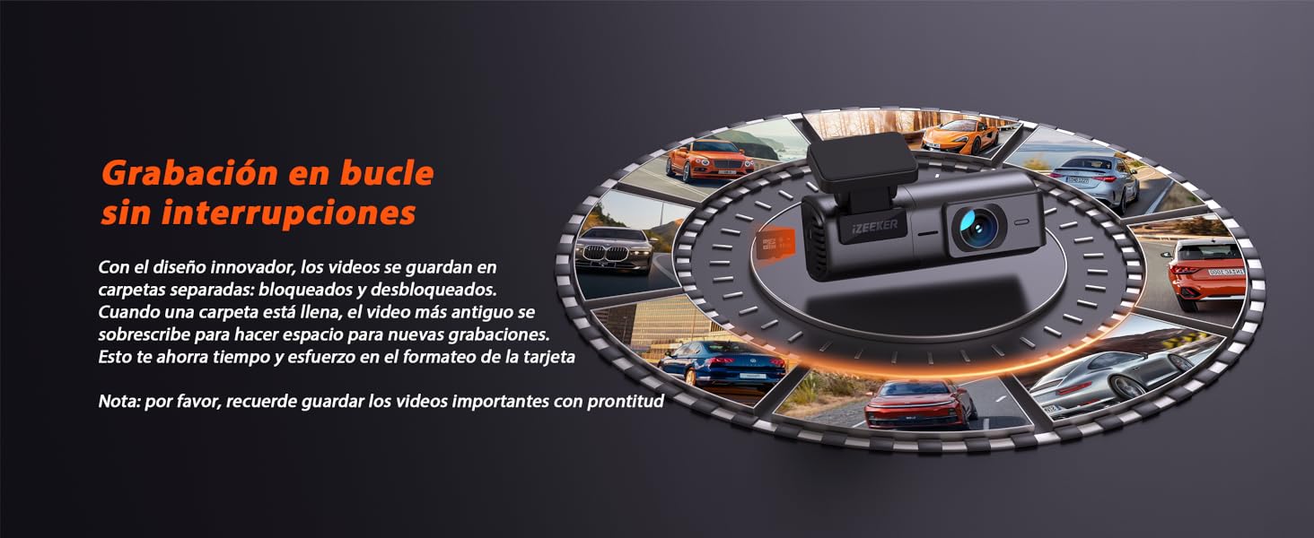 iZEEKER iD240 2.5K con app WiFi y grabación clara en carretera