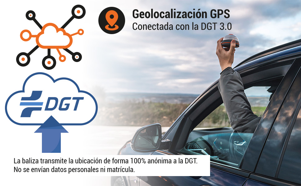 Baliza V16 geolocalización anónima compatible DGT 3.0
