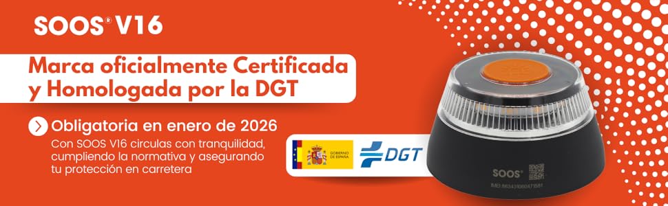 SOOS V16 baliza de emergencia homologada por la DGT 3.0