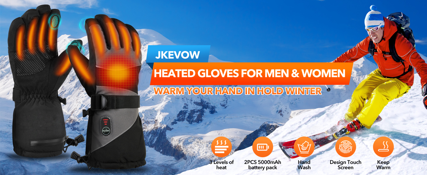 Guantes calefactables eléctricos unisex 5V 5000mAh para esquí y moto