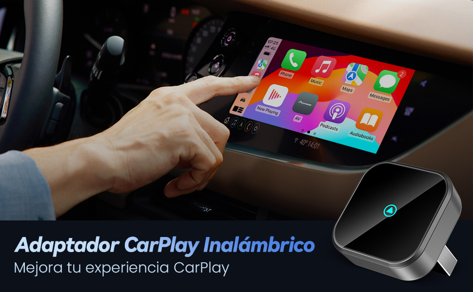 DEALAZOT H3 adaptador CarPlay inalámbrico conectado al sistema del coche
