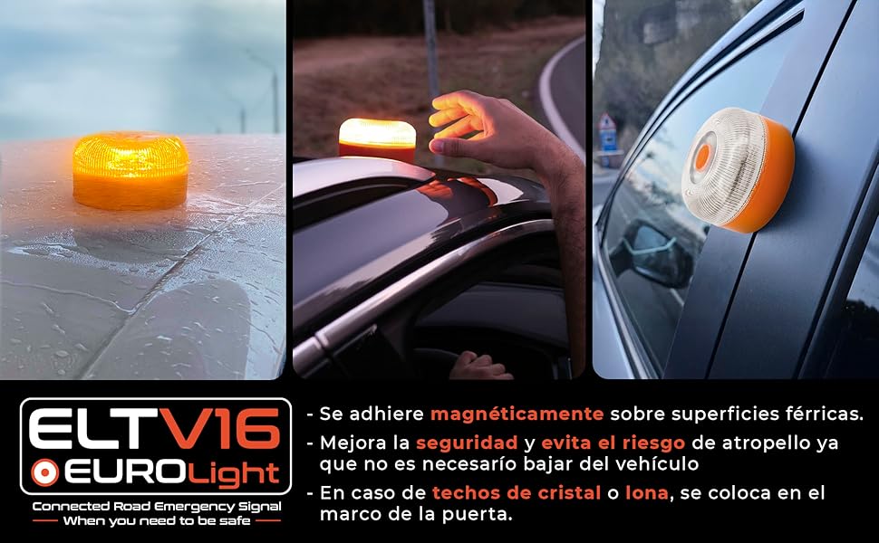 Baliza V16 geolocalizada EUROLIGHT señal de emergencia conectada