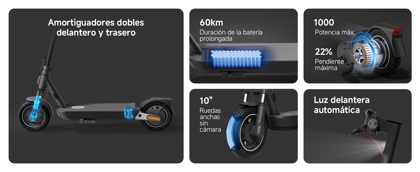 Xiaomi Electric Scooter 5 Series ES freno E-ABS y doble suspensión