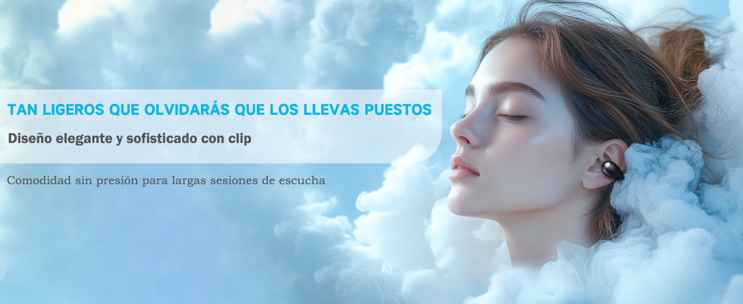 Auriculares deportivos open-ear Bluetooth 5.3 con clip