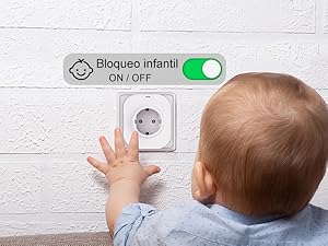 Bloqueo infantil y control de grupos en enchufe inteligente WiFi