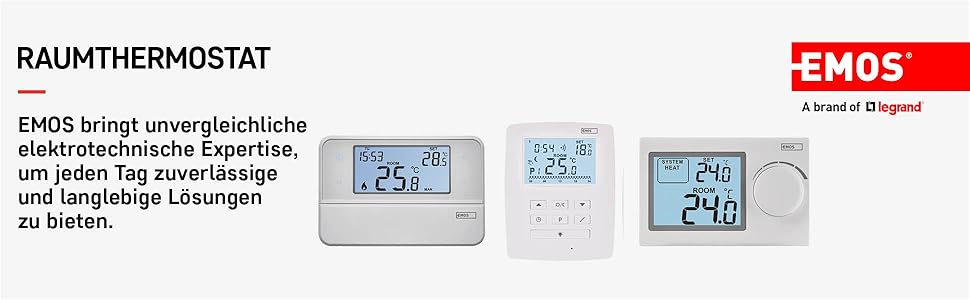 Termostato Emos digital OpenTherm programable pared blanca