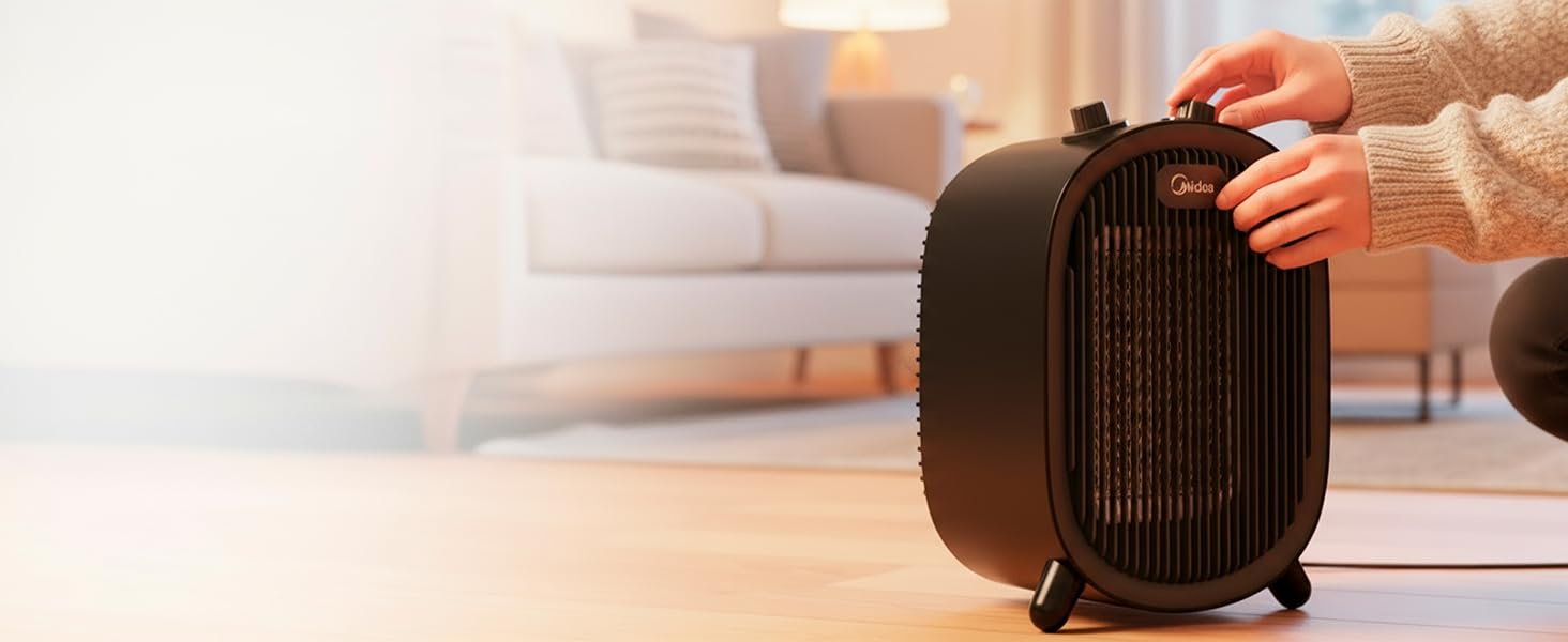 Mandos giratorios del calefactor MIDEA baño bajo consumo 2000W para potencia y temperatura