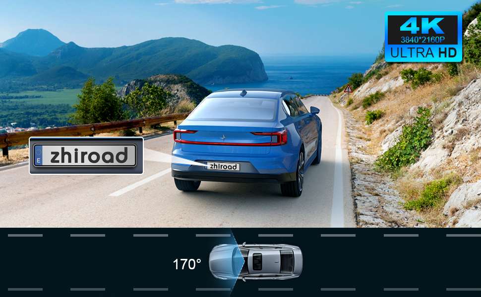 Lente de 170 grados capturando carriles y matrículas en 4K