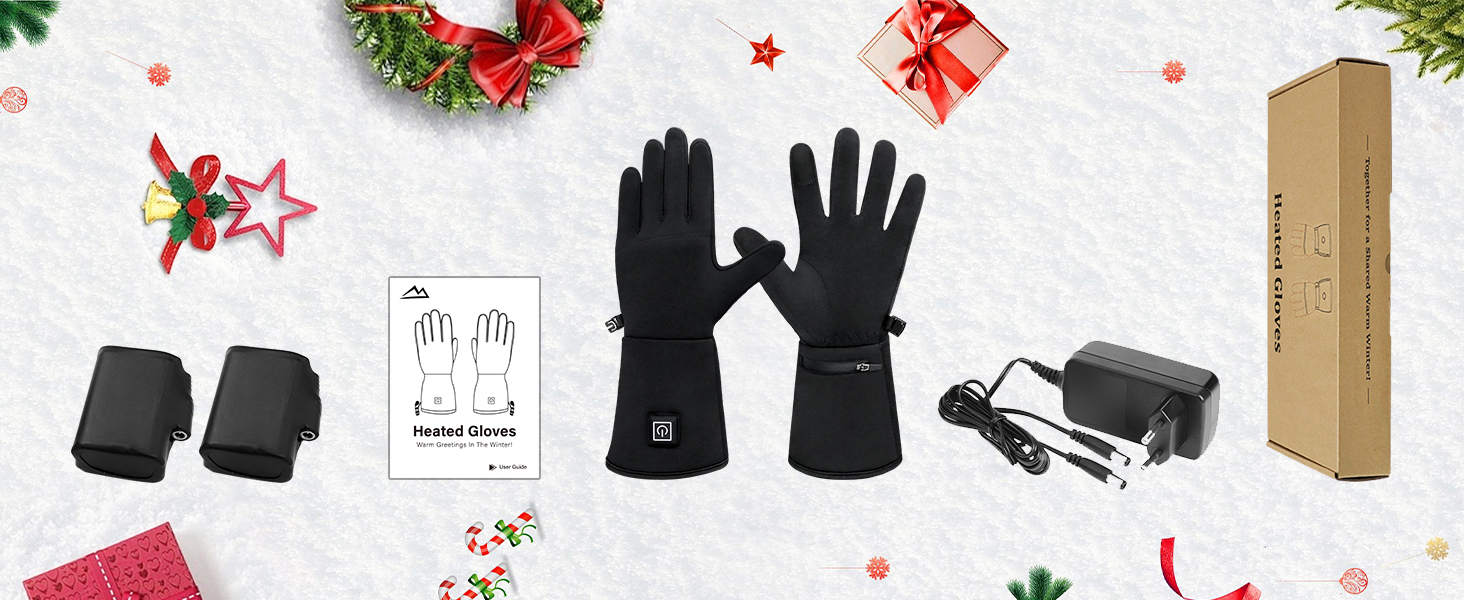 Guantes calefactables finos para esquí y senderismo